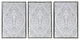 Baroque Inspired Triptych Silver Framed Canvas Wall Art Set