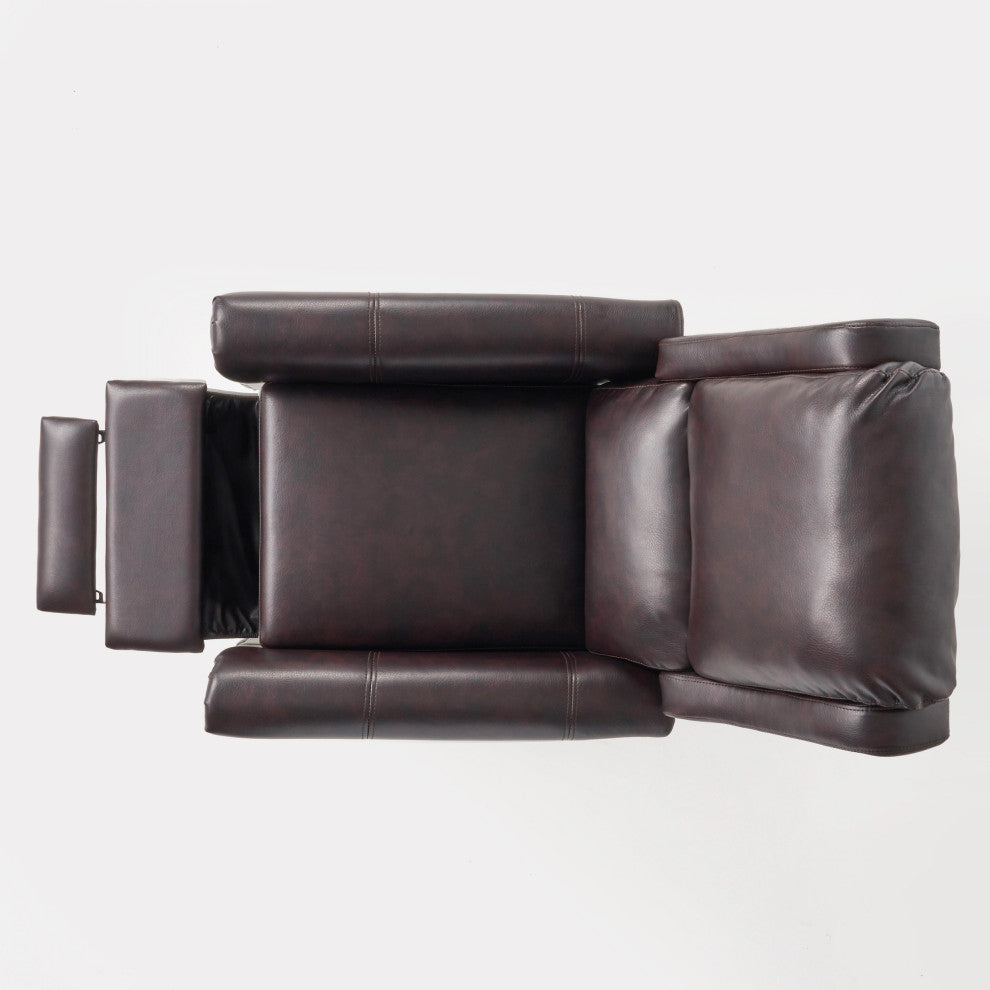 GDF Studio Memphis PU Leather Recliner, Burgundy