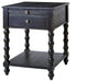 26"H Traditional/Farmhouse Style End Table, Charcoal