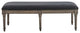 Benzara BM242606 Bench With Velvet Upholstered Seat and 6 Legged Support, Gray