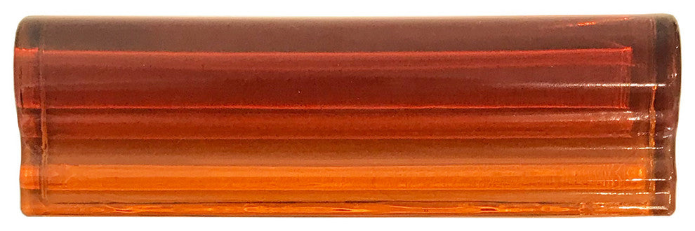 2x6 Chair Border Hand Poured Glass Tile, Amber