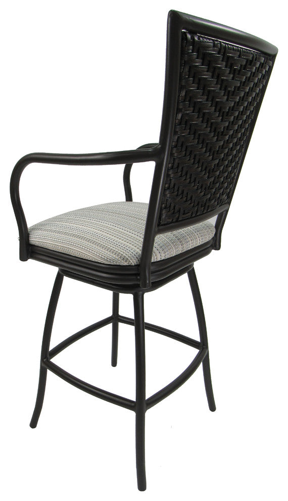 Outdoor Patio Swivel Counter Stool, Erin, Natural Fun, Brown, 26"