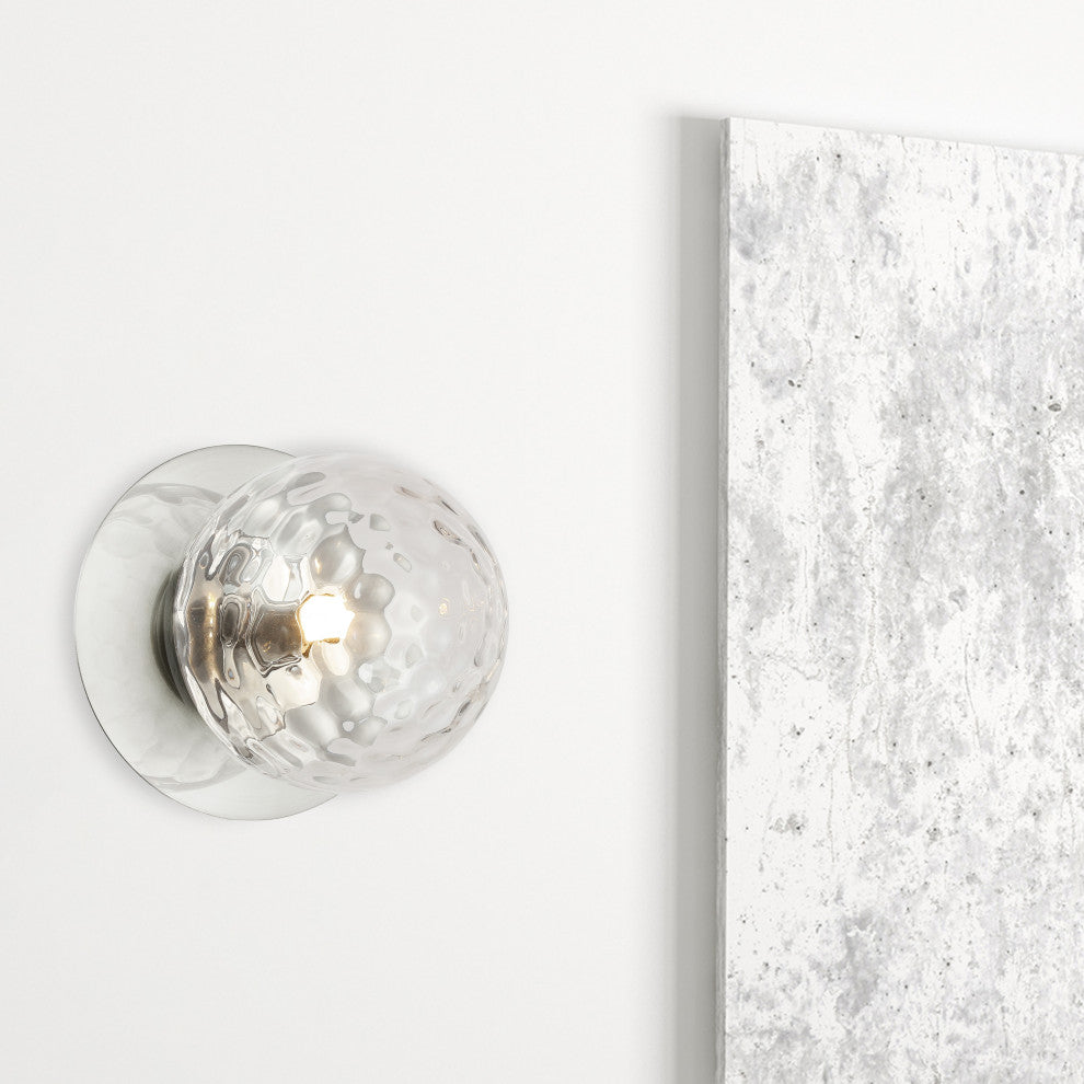Polished Chrome Modern Wall With Clear Glass