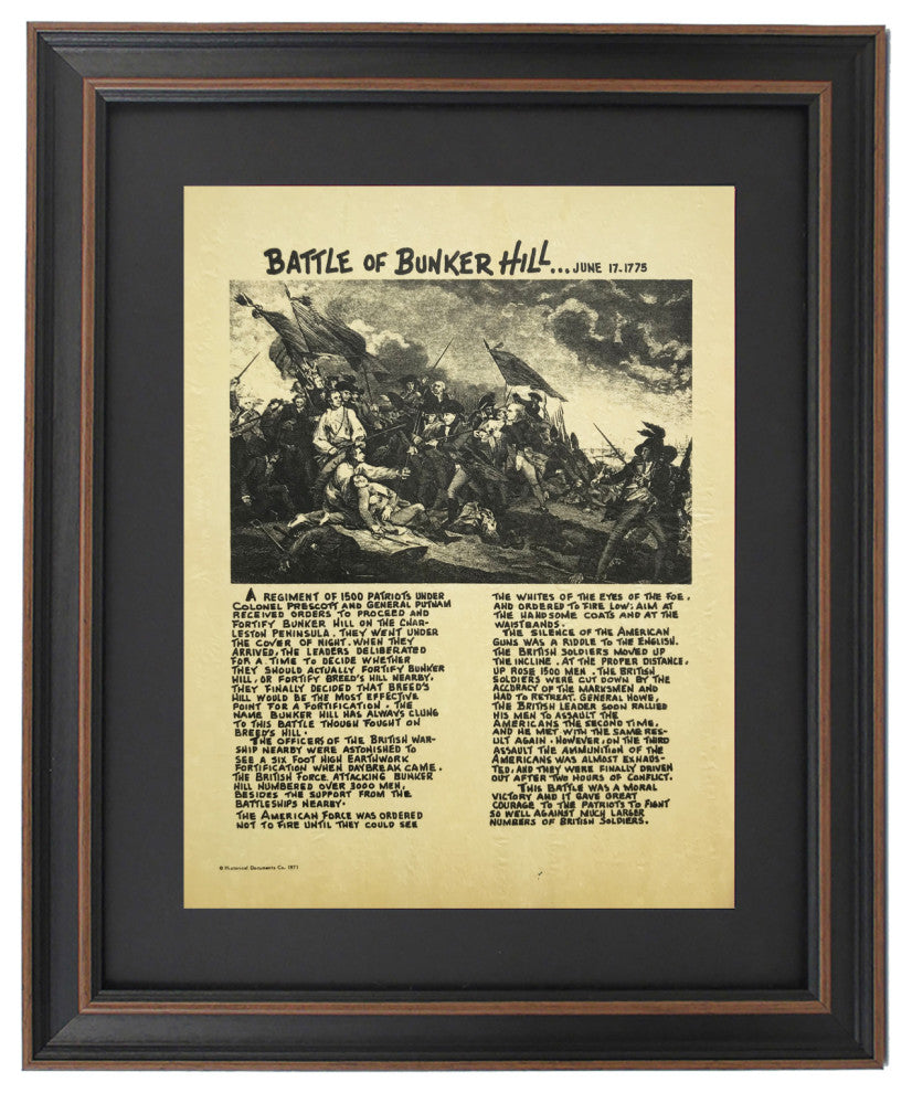 Framed Story of Battle of Bunker Hill