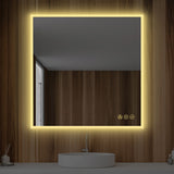 Fogless, Dimmable, Color Temperature Adjustable LED Mirror, 36x36