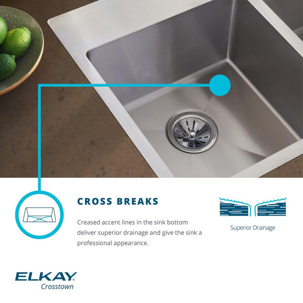 Elkay 13 1/2" Bowl Undermount Bar/Prep Kitchen Sink, ECTRU12179T