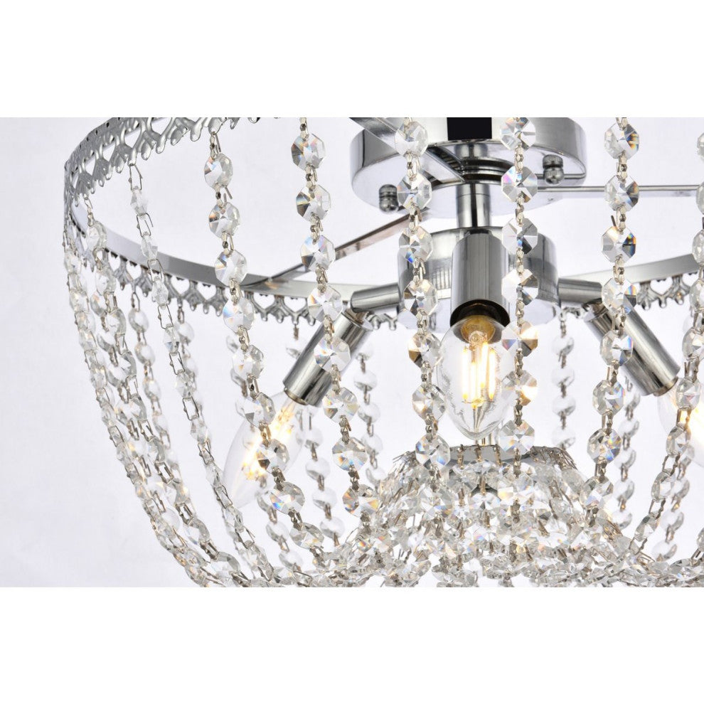 Elegant Lighting Kylie 3-Light Flush Mount Chrome
