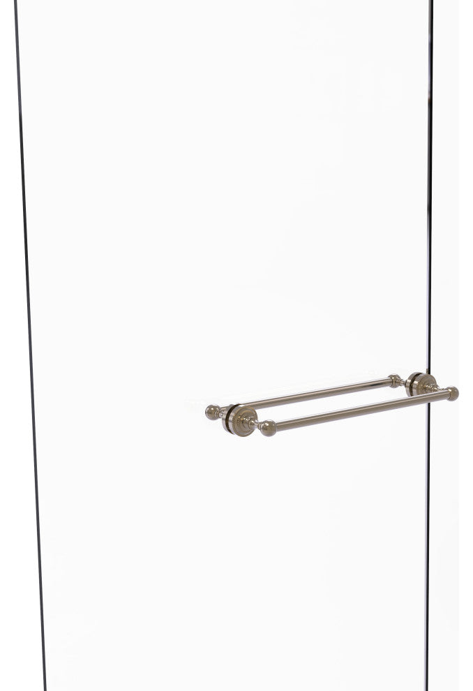 Dottingham 18" Back to Back Shower Door Towel Bar, Antique Pewter