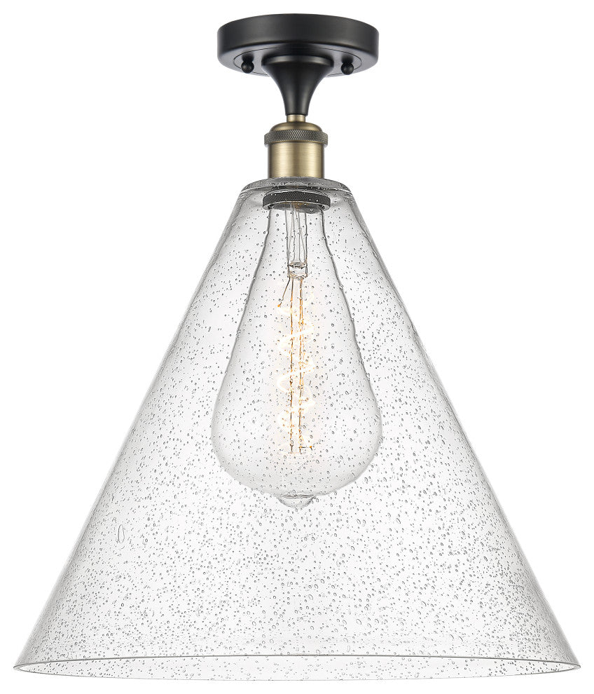 Innovations 516-1C-BAB-GBC-164-LED 1 Light Semi-Flush Mount, Black Antique Brass