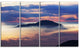 Amazing Java Mountain in Fog, Oversized Landscape Canvas Art, 48"x28", 4 Panels