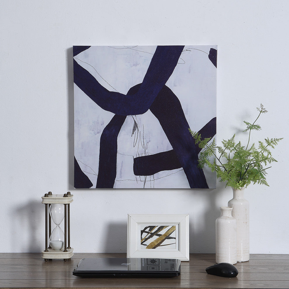 Set of 2 Abstract Wall Art, Blue