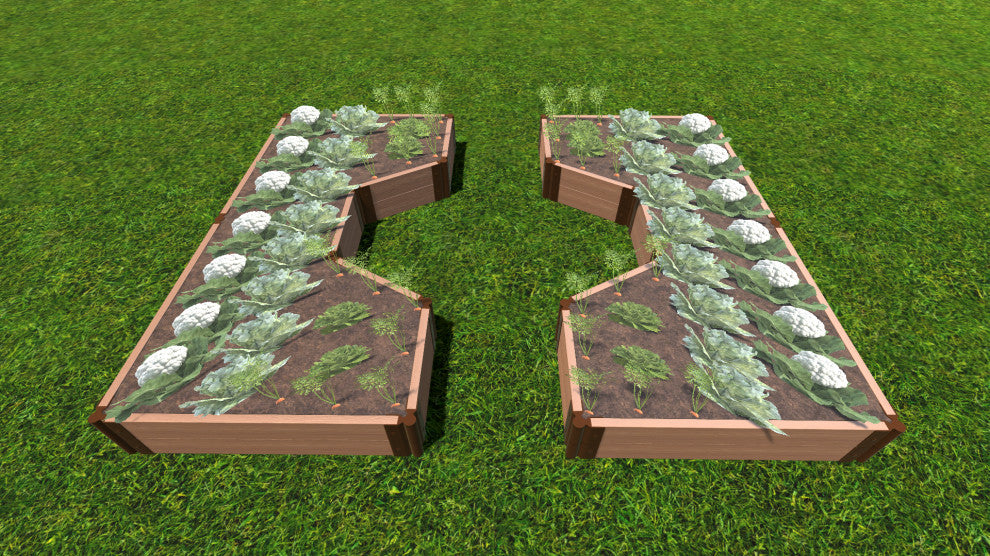 Classic Sienna Walk-Through Hexagon Center Path' 8'x10'x11" Raised Garden