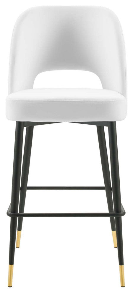 Rouse Performance Velvet Bar Stool-White