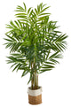 8' King Palm Faux Tree W/12 Bendable Branches, Handmade Jute & Cotton Planter