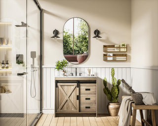 Home Living 36" Single Bathroom Vanity, Natural Oak