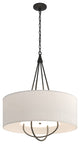 Loop Pendant, Black Finish, Dark Smoke Accents, Flax Shade