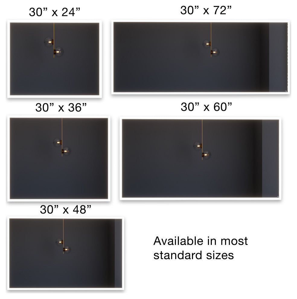 Smart Lisa Dimmable LED Bathroom Mirror With Voice Control, 72"x30"