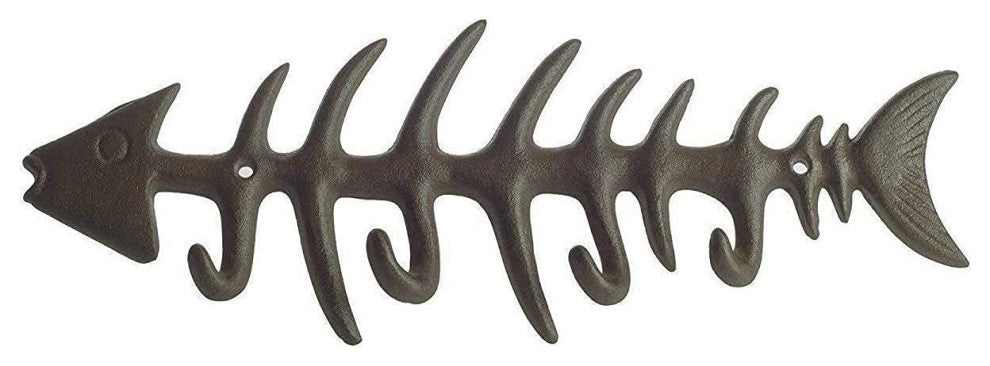 Decorative Fish Bones Wall Mount Towel Rack