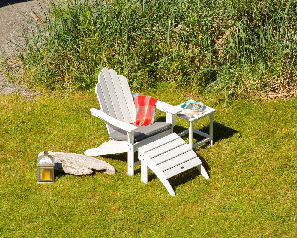 Polywood Long Island Adirondack 3-Piece Set, Black