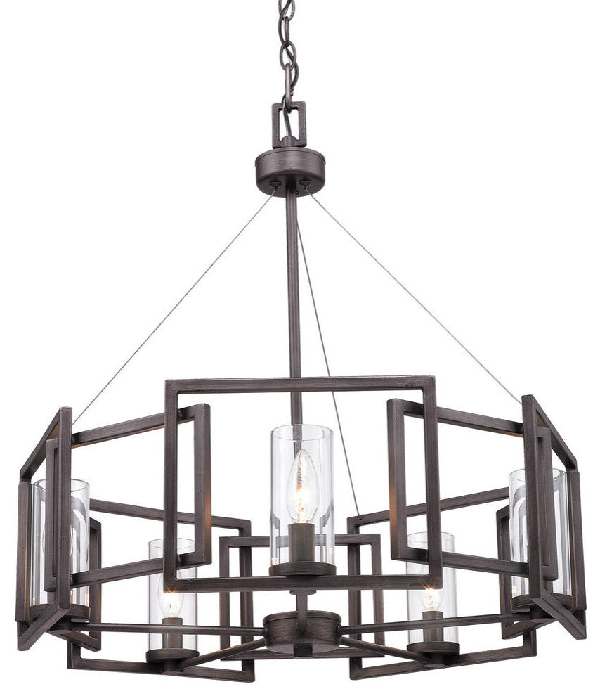 Golden Lighting Marco Gunmetal Bronze 5 Light Chandelier