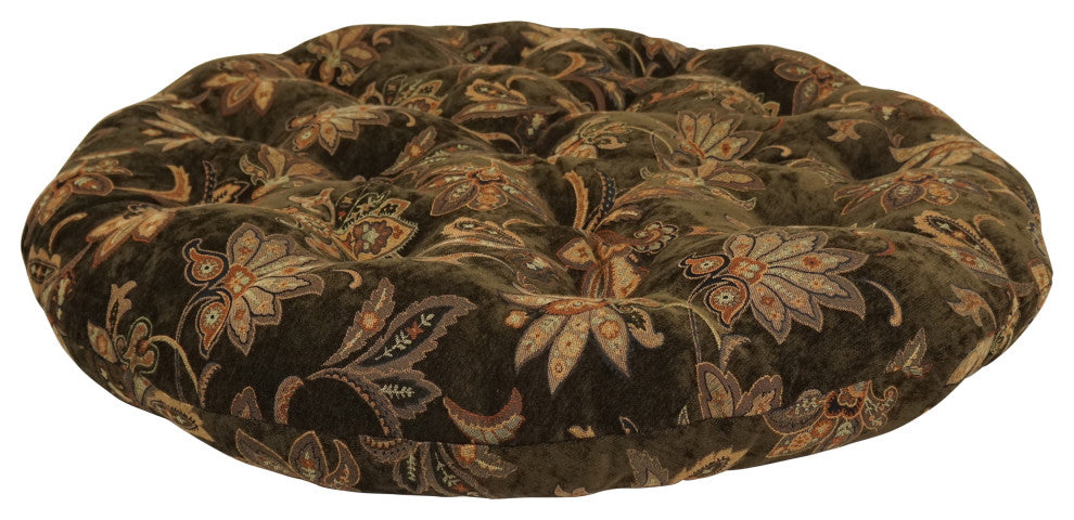 44" Jacquard Chenille Papasan Cushion, Fits 42" Papasan Frame, Brown Floral