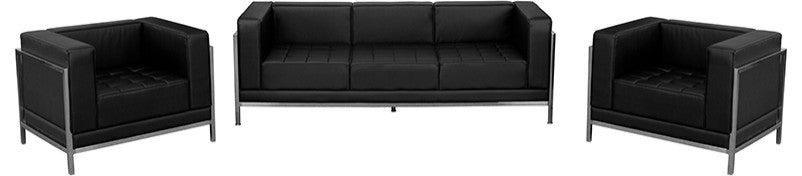 Hercules Imagination Series Black Leather Sofa and Chair Set