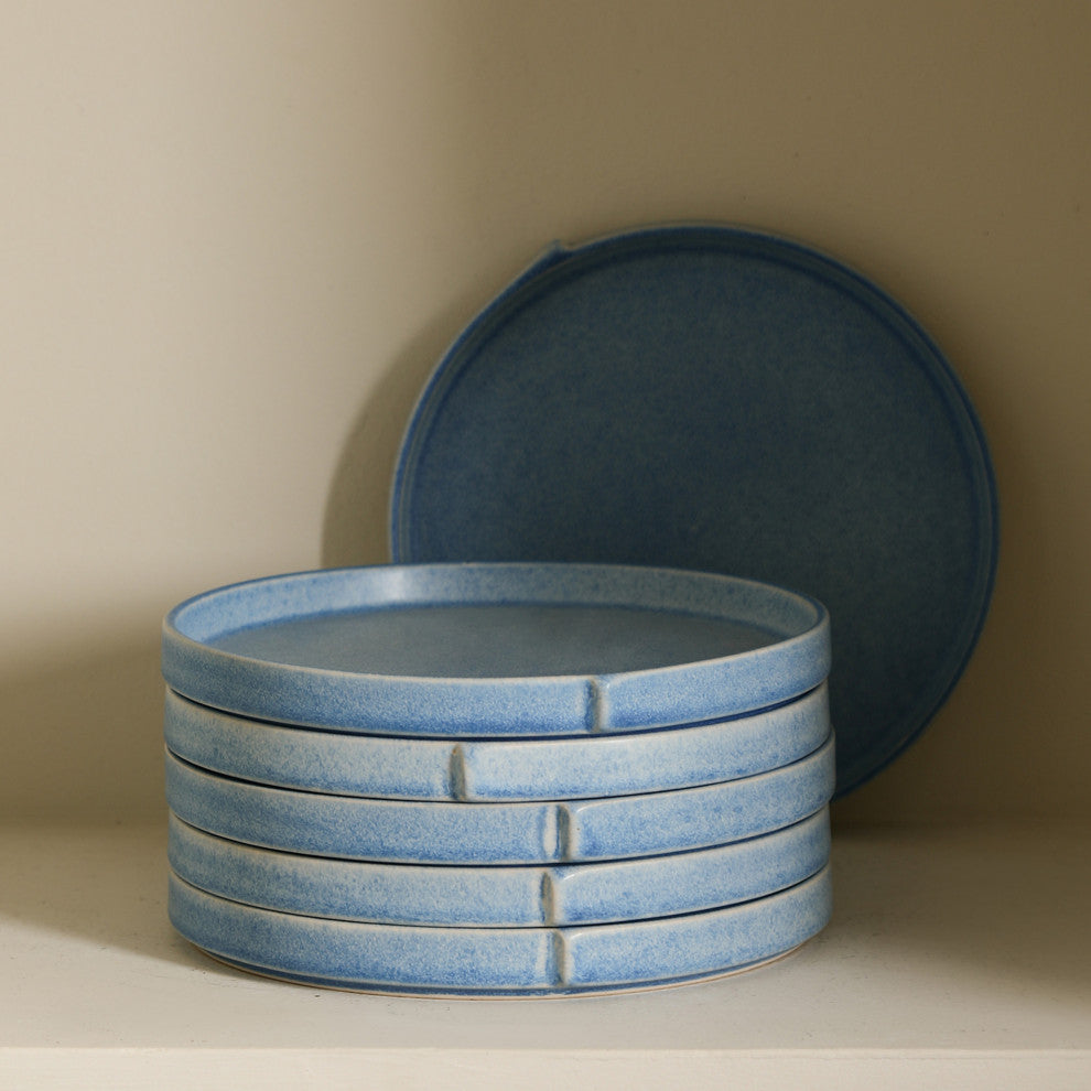 Stone Lain Bao Stoneware Salad Plate Set of 4, Blue