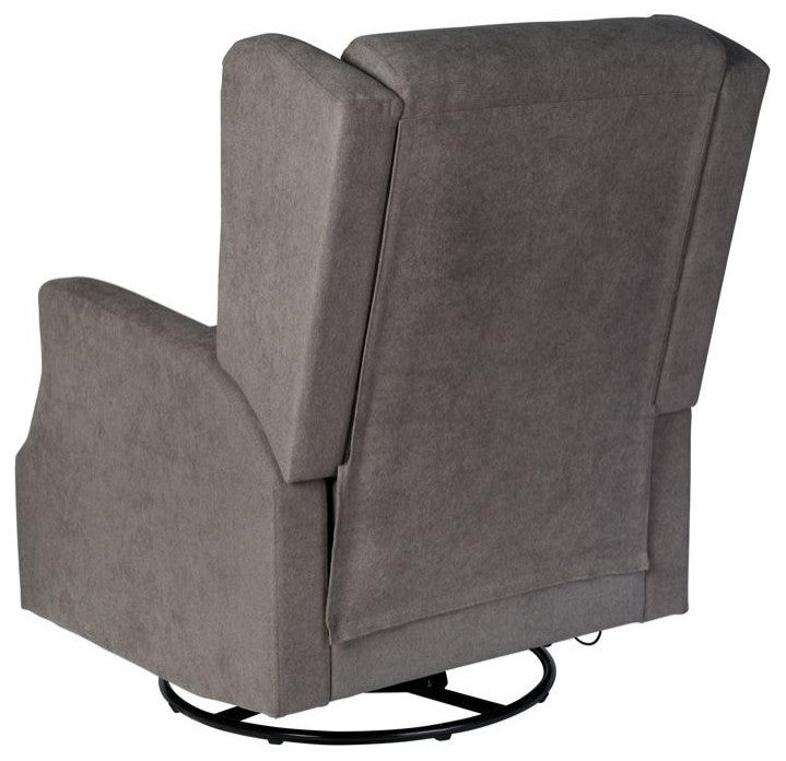 Omma Swivel Wingback Recliner Glider Rocker Recliner, Dark Gray
