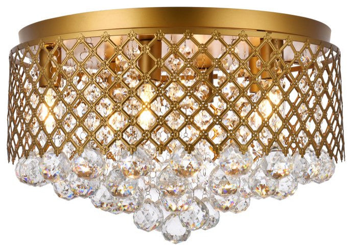 Thomas 6-Light Brass Flush Mount