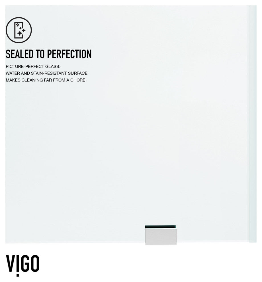 VIGO Elan Frameless Sliding Shower Door, V-Motion, Clear Glass, Chrome, 56" to 60" W X 76" H