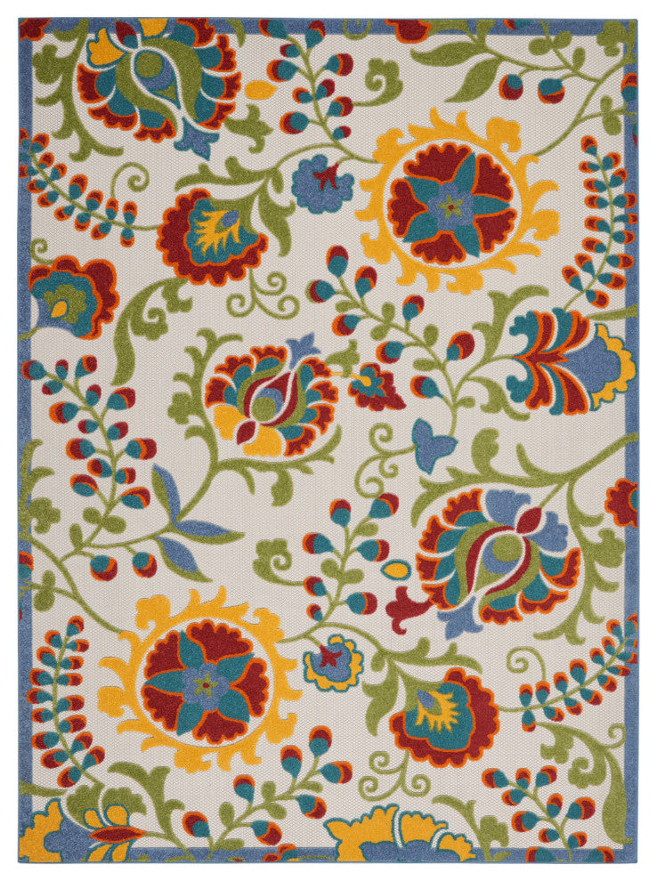 Nourison Aloha 7' x 10' Ivory/Multi Farmhouse Area Rug