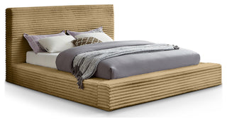 Dexter Upholstered Bed, Camel, King, Corduroy Fabric