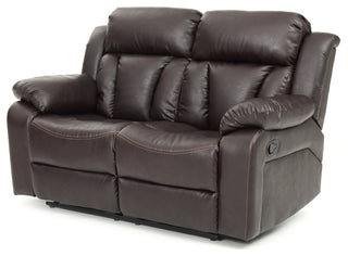 Springfield Reclining Love Seat, Brown Faux Leather