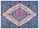 Porto Blue and Red Rug'd Chair Mat, 36"x48", .5" Pile Height