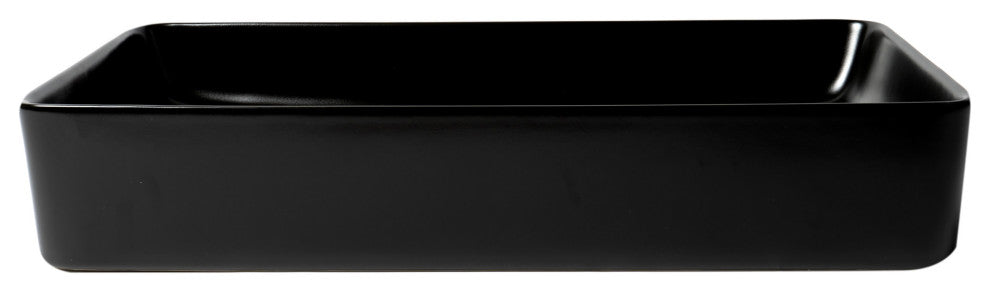 Alfi Brand Abc902-Bm Black Matte 24" Modern Rectangular Above Mount Ceramic Sink