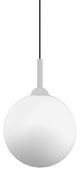 White Glass Globe 5" Small Pendant - Polished Chrome Socket