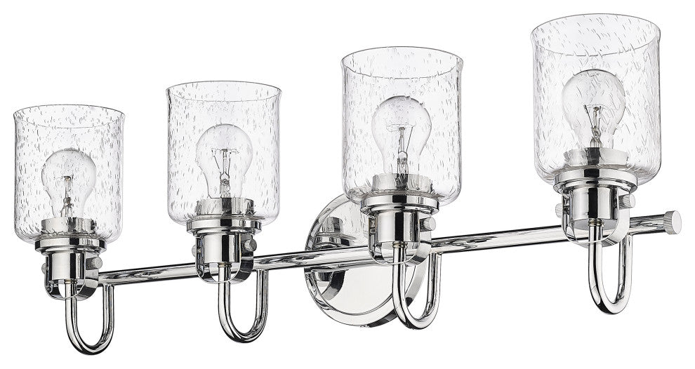 Zlite 340-4V-CH 4-Light Vanity, Clear Seeded