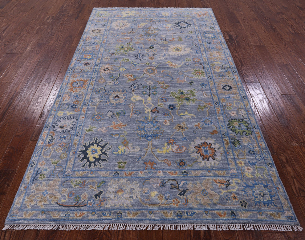 Turkish Oushak Handmade Wool Rug 5' 1" X 8' 6" - Q15351