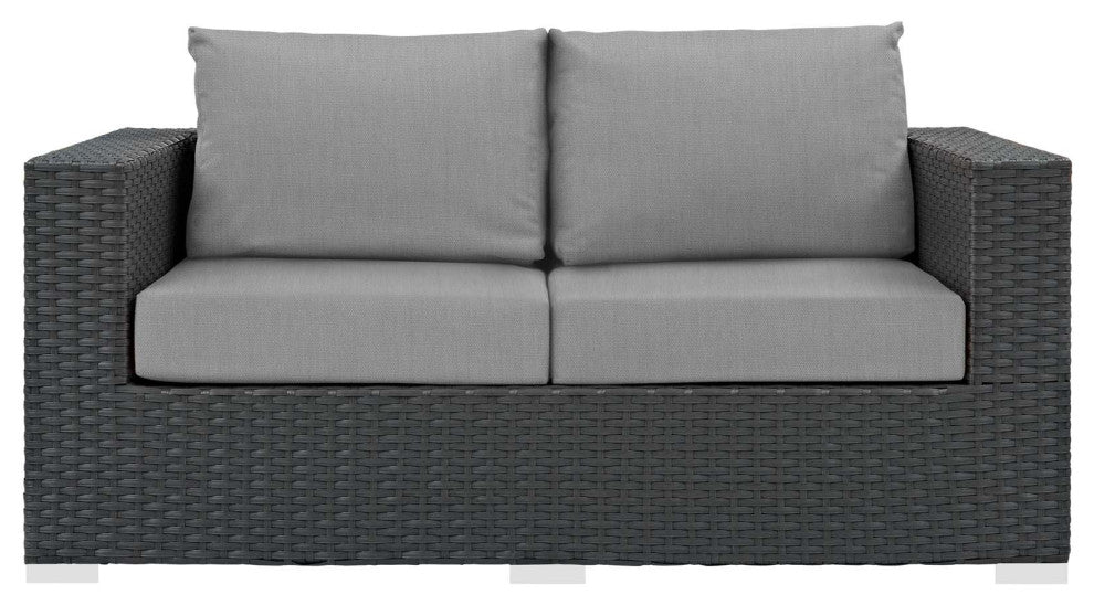 Canvas Gray Sojourn Outdoor Patio Sunbrella Loveseat
