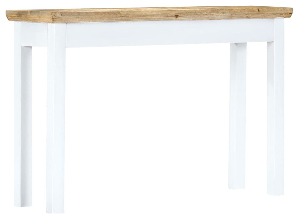 vidaXL Console Table Entryway Table Side Table White and Brown Solid Mango Wood