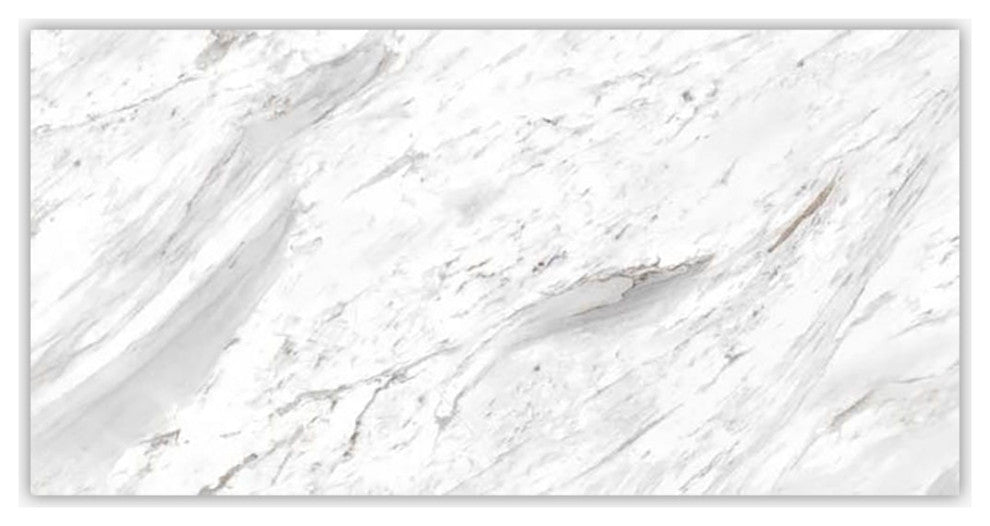 Bianco Carrara Polished 24x48 Porcelain Tile