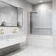 VIGO Zenith Frameless Fixed, Matte Brushed Gold, Tub Screen, 34" W X 62" H, Fluted Glass