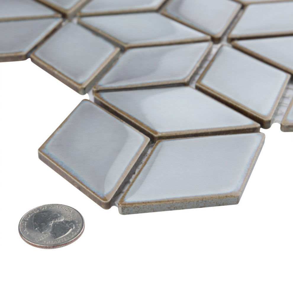 Hudson Rhombus Grey Eye Porcelain Floor and Wall Tile