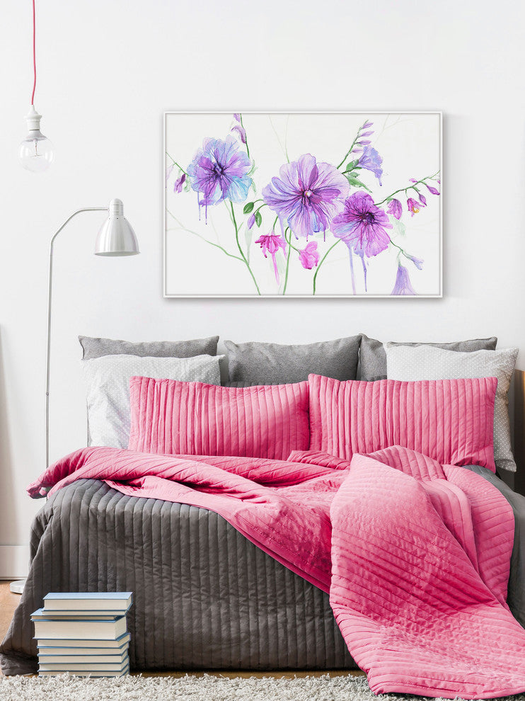 "Luminous Blossoms I" by Julie Joy Floater Framed Print Canvas, 60x40