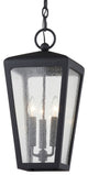 Mariden 3 Light Hanger - Textured Black Finish - Clear Seeded Glass