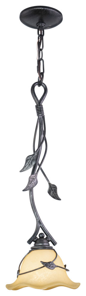 Vaxcel Vine Mini Pendant Oil Shale with Amber Flake Glass