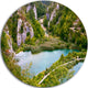 Plitvice Lakes Long View, Landscape Photo Disc Metal Wall Art, 11"