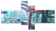 Departing London Subway Train, Modern Cityscape Canvas Print, 60"x32", 4 panels