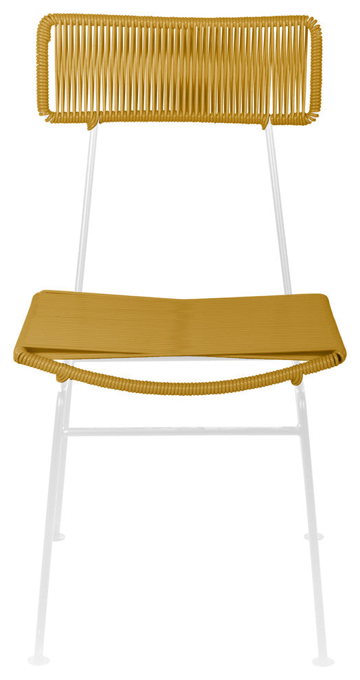 Hapi Indoor/Outdoor Handmade Dining Chair, Gold on White