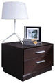 Modern Brown Oak Finish Two Drawer Nightstand